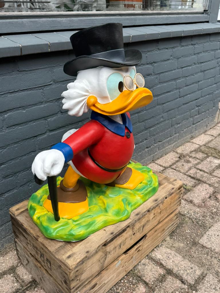 Groot Dagobert Duck beeld - Scroodge, Verzamelen, Ophalen, Overige figuren, Gebruikt, Beeldje of Figuurtje