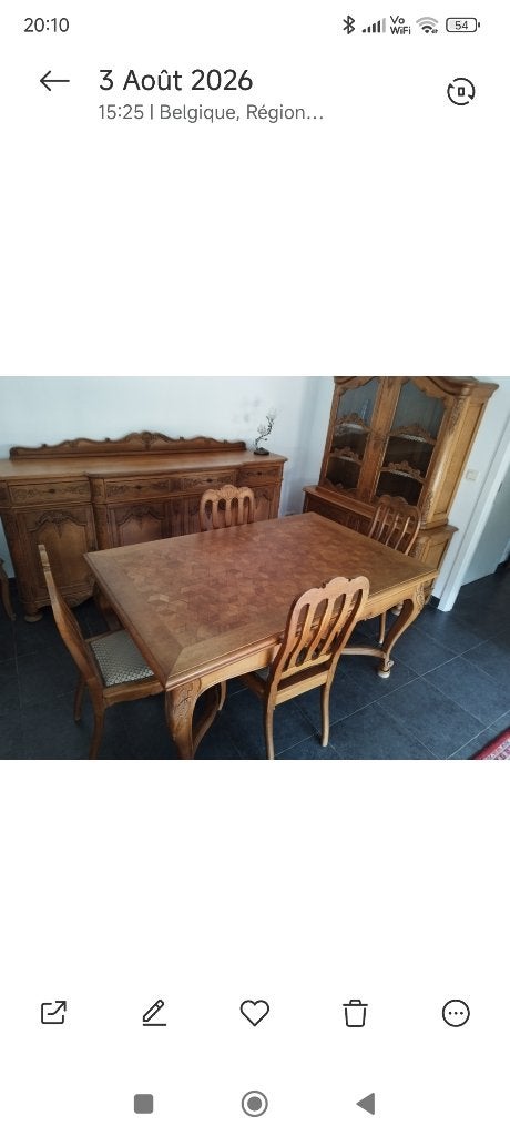 Table et chaises, Maison & Meubles, Enlèvement, Utilisé, Chêne