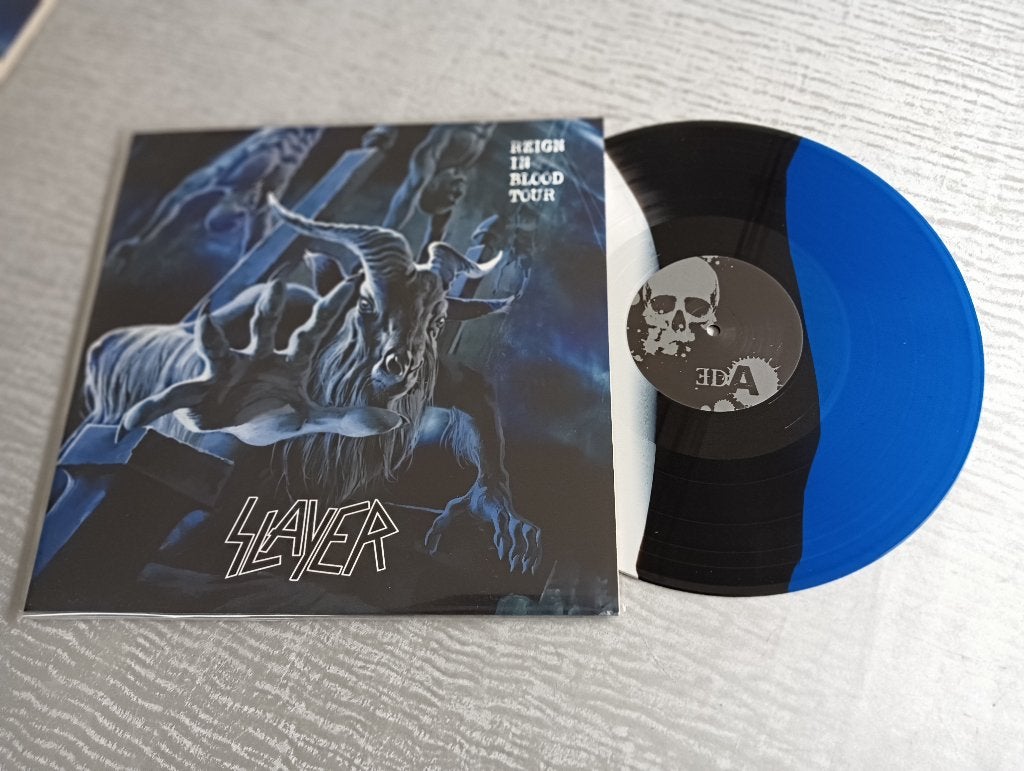 Slayer  Lp  Reign in Blood Tour - three way stripe, Cd's en Dvd's, Vinyl | Hardrock en Metal, LP, Heavy metal, Ophalen of Verzenden
