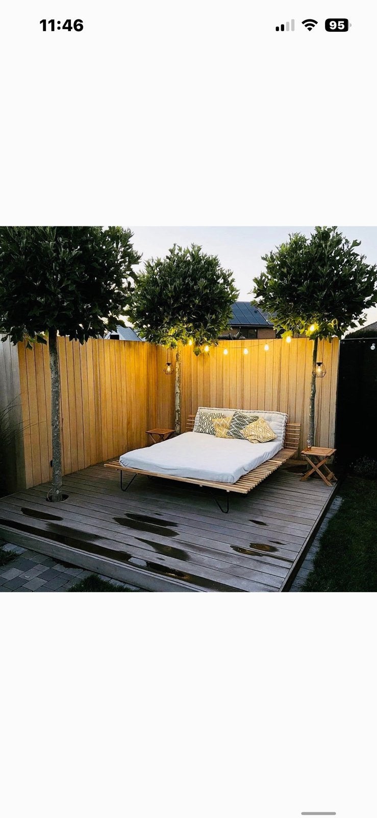 Houten Tuinbank , tuinbed , relax tuinbank 2m/2m, Ophalen, Gebruikt
