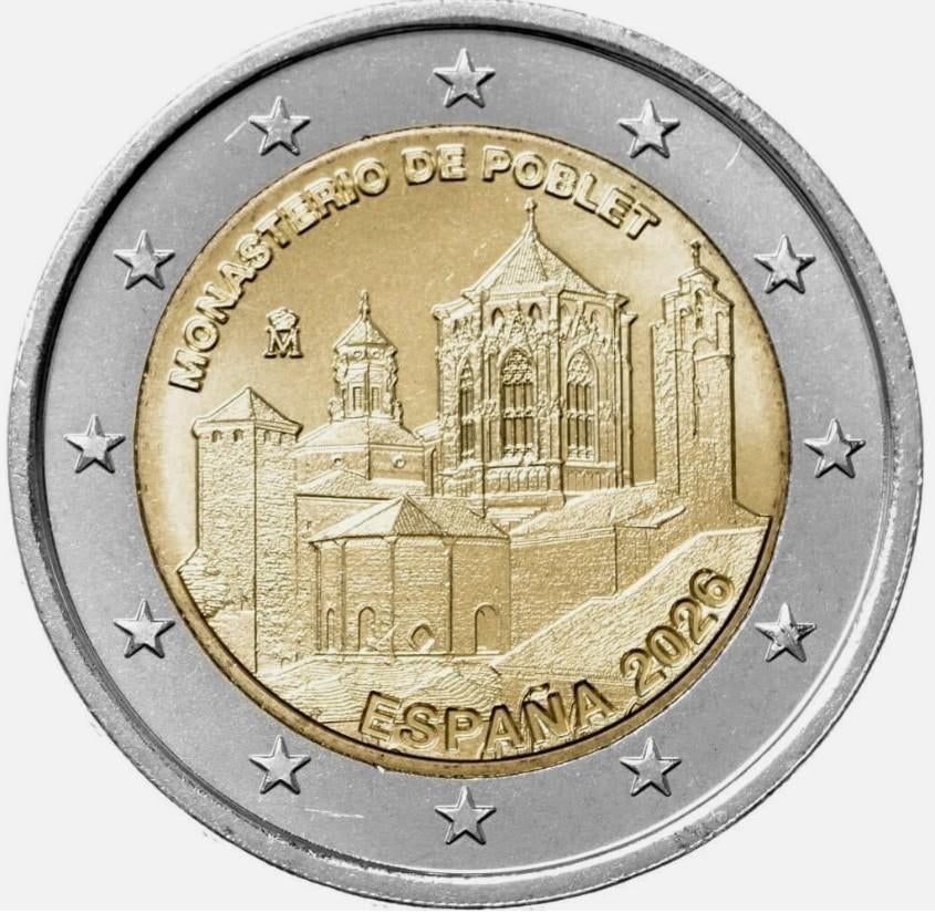 2 euro Spanje 2026 Monestario de Poblet, Ophalen of Verzenden, Spanje, 2 euro