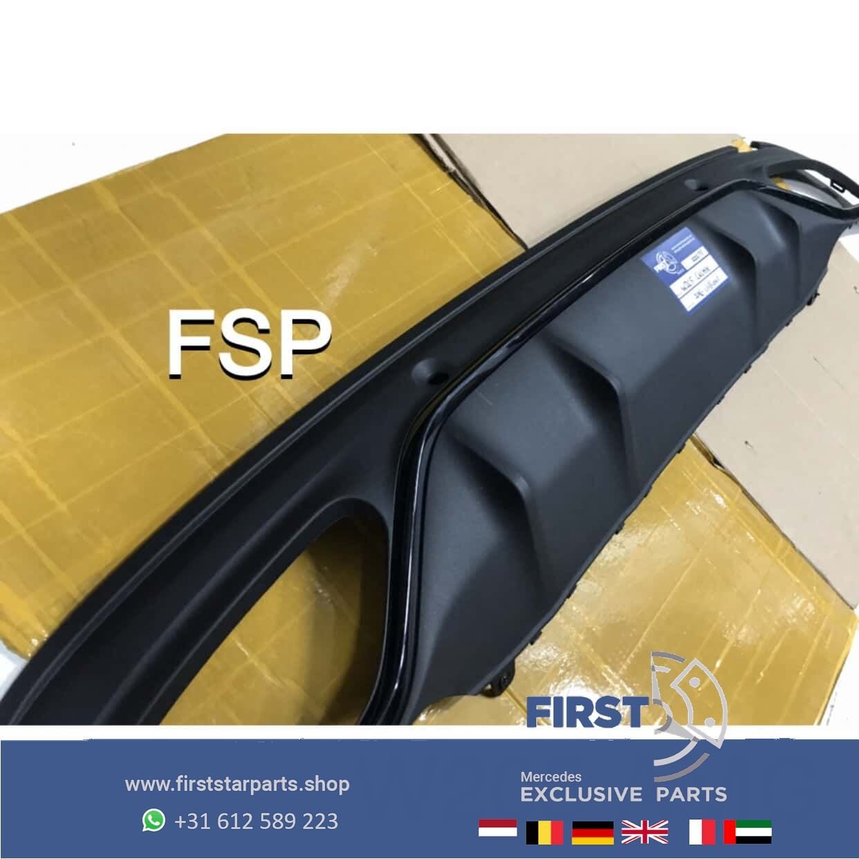W205 AMG Diffuser Mercedes C Klasse C43 achterbumper spoiler, Utilisé, -, -, Enlèvement ou Envoi