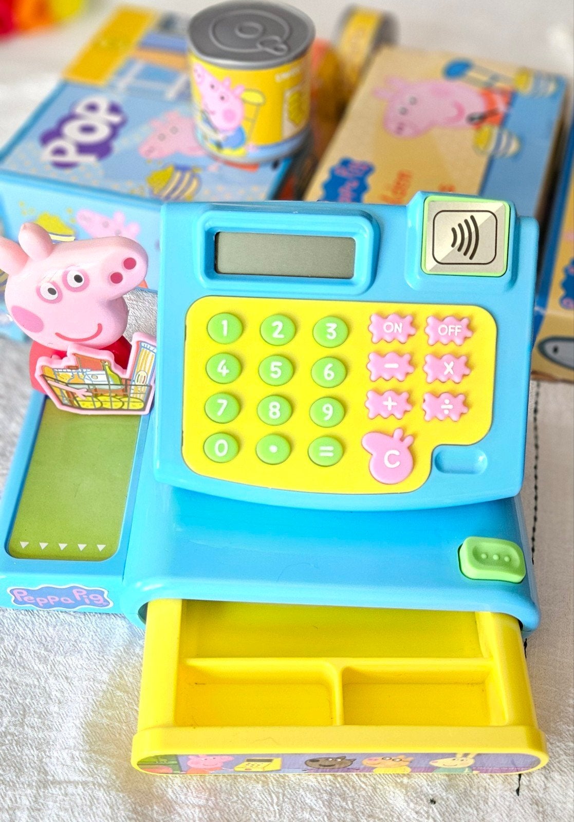 Peppa Pig kassa, trolley, winkelwaren., Kinderen en Baby's, Ophalen