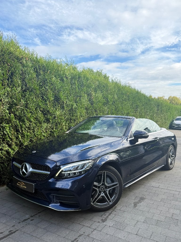 Mercedes-benz C200 Cabrio facelift AMG, Auto's, Dealer onderhouden, 4 cilinders, Cabriolet, Blauw