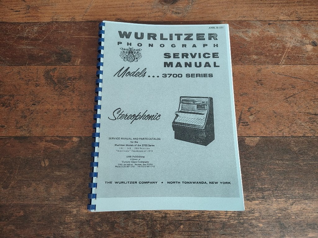 Service Manual: Wurlitzer 3700 (1973) jukebox nieuw !!, Verzenden, Wurlitzer