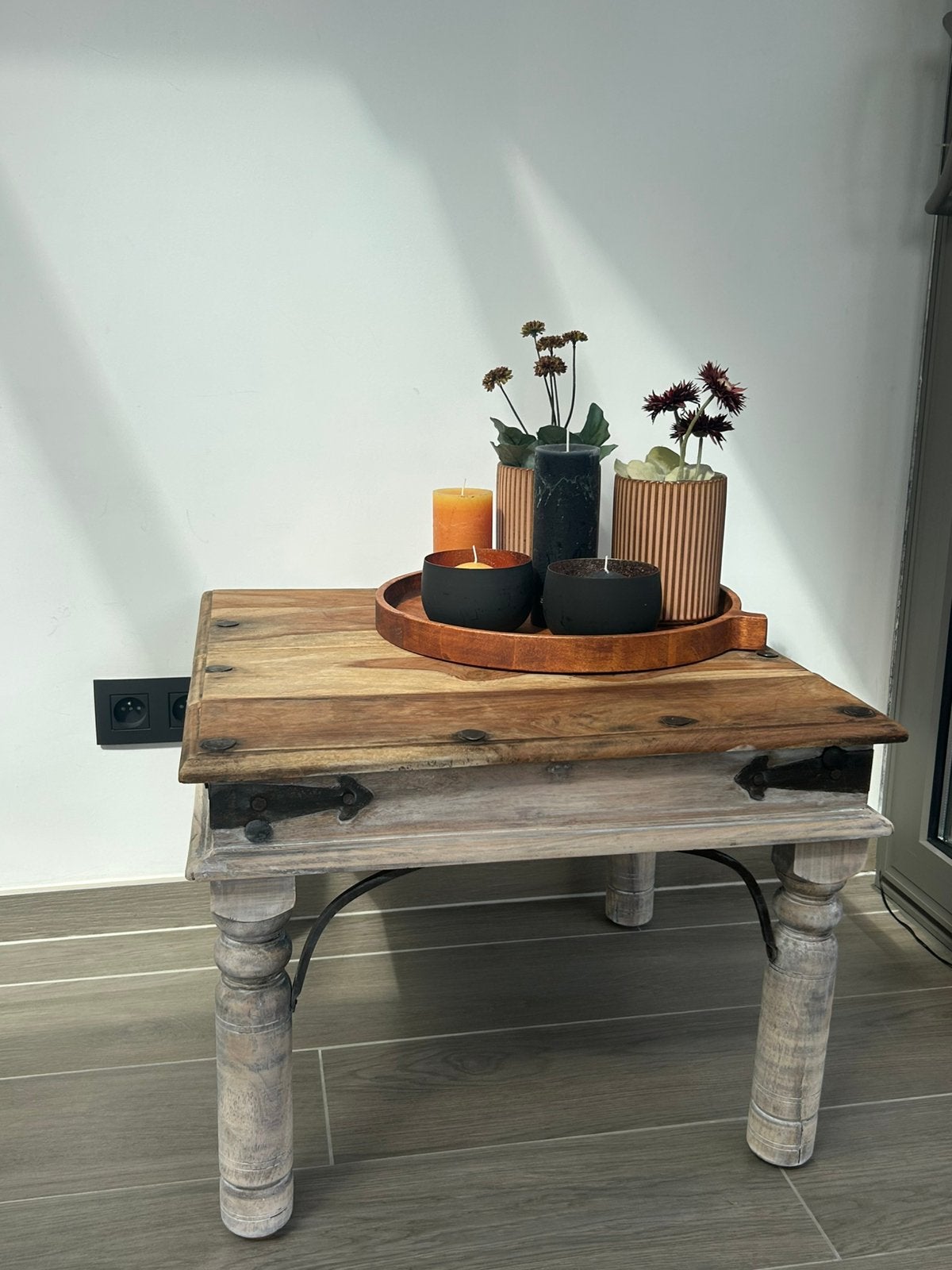 Prachtige antieke tafel, Gebruikt, Vierkant, 55 tot 75 cm, Landelijk