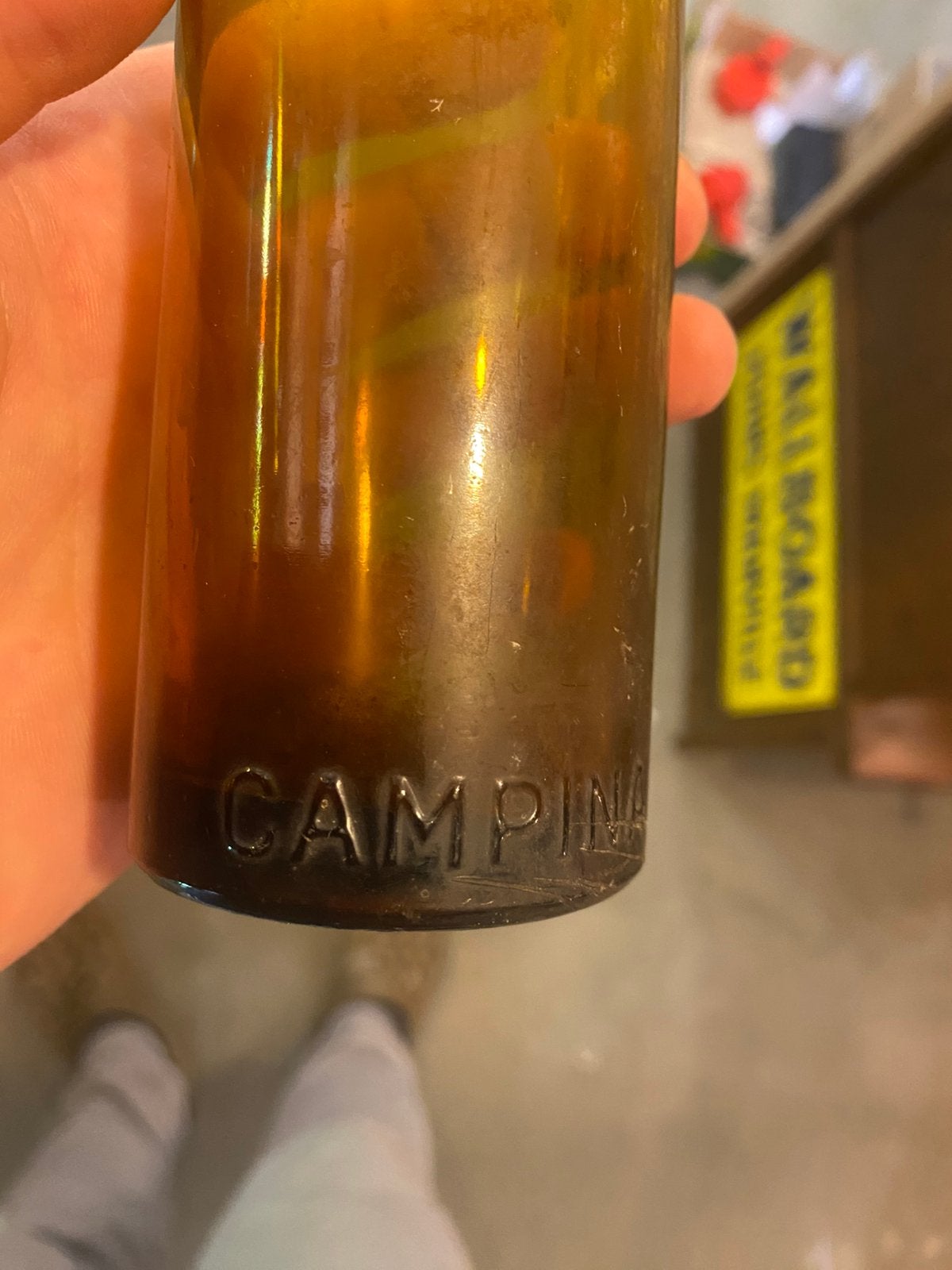 Campina flesje met sluiting voor beugel en kroonkurk in 1, Verzamelen, Ophalen of Verzenden, Gebruikt