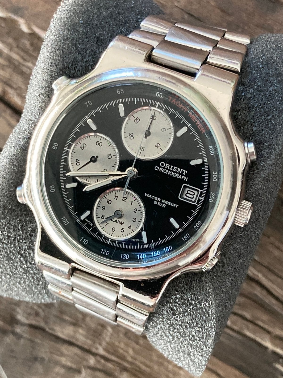 Orient Quartz Chronograph, Handtassen en Accessoires, Horloges | Heren, Ophalen, Gebruikt, Staal, Polshorloge