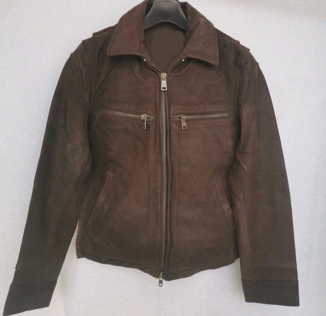 Blouson / Veste en cuir marron - Enfant 6/8 ans, Enlèvement, Marron