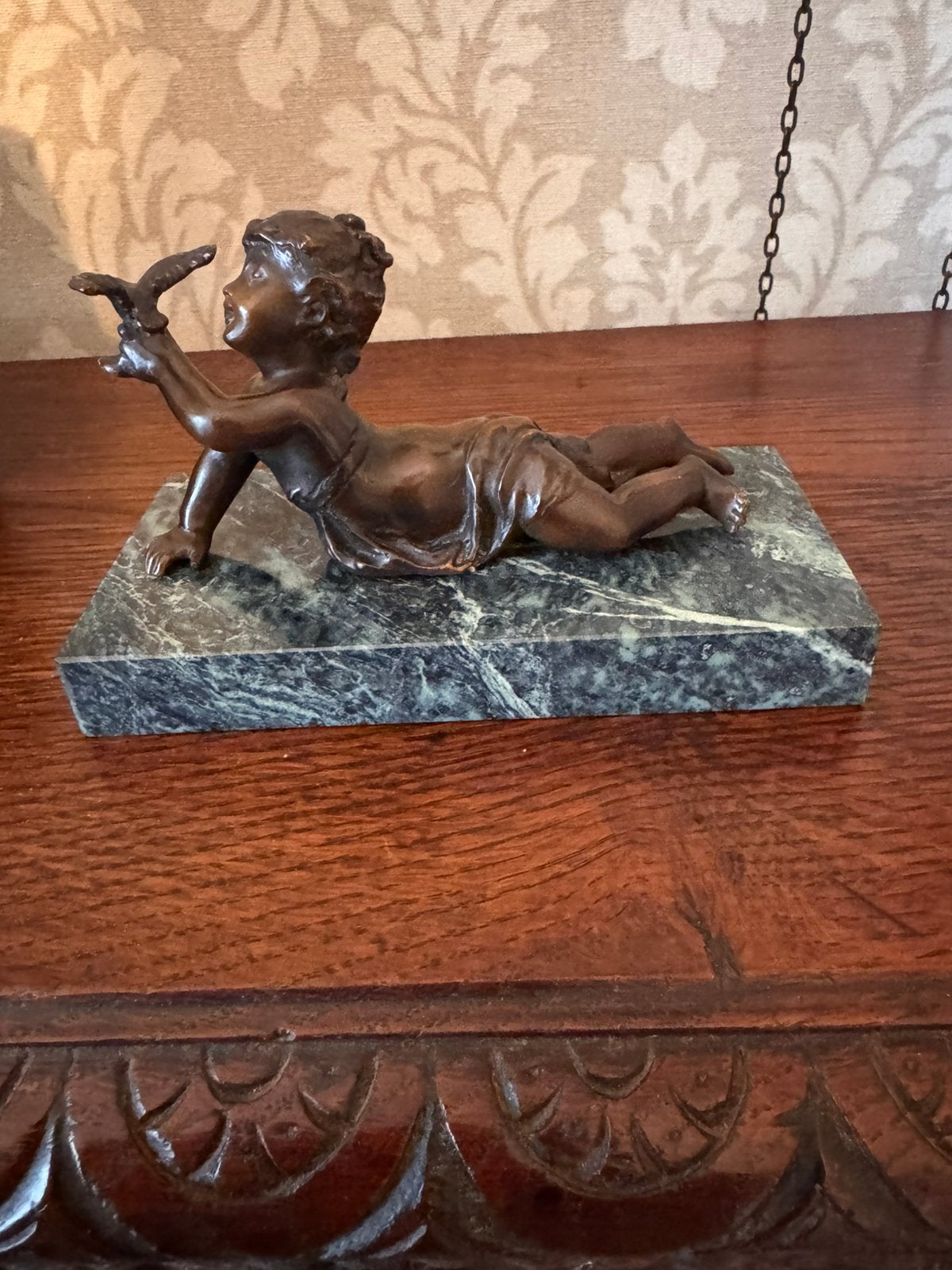 Statue en bronze antique, Enlèvement ou Envoi, Bronze