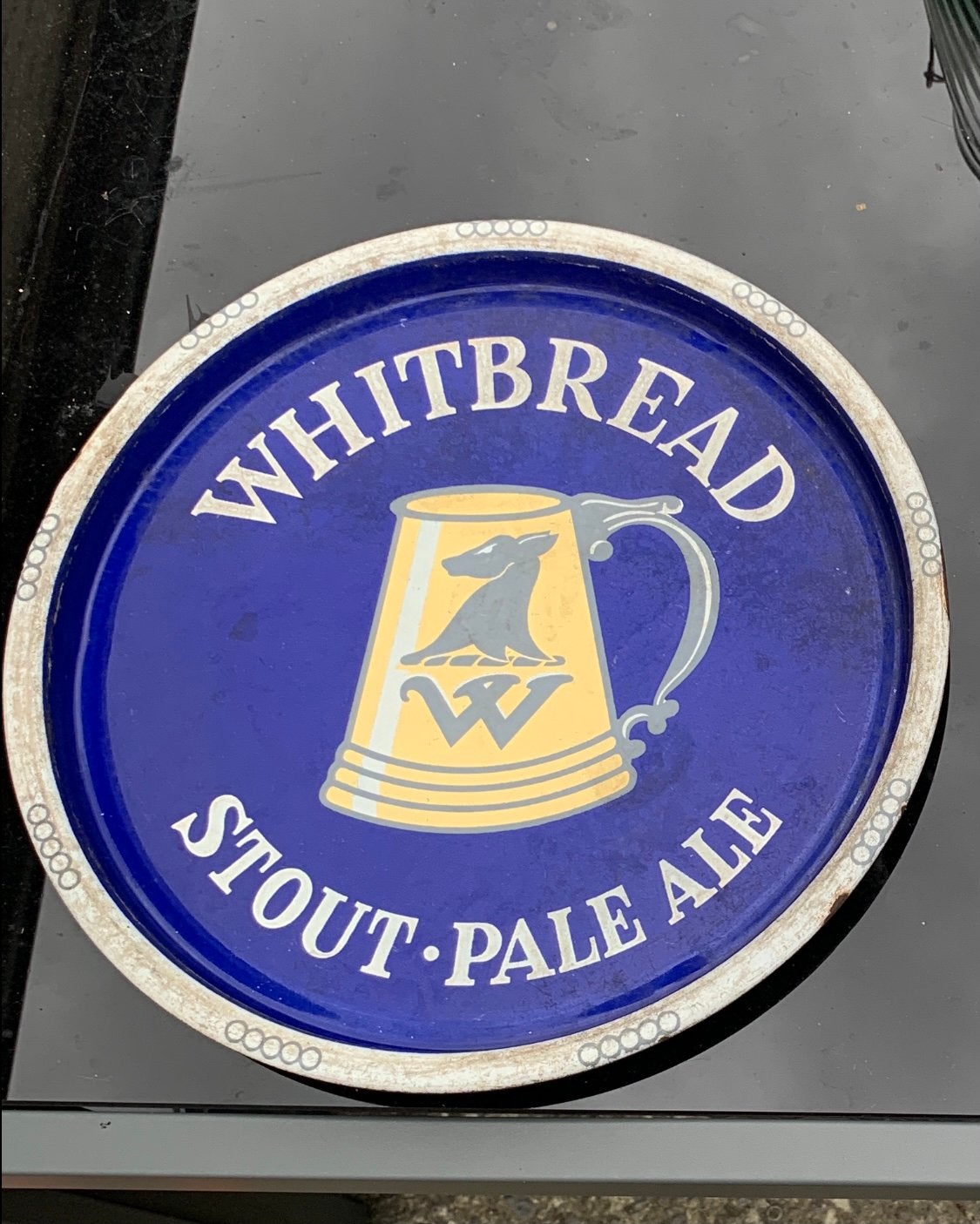 Plateau émaillé biere whitbread, Enlèvement, Comme neuf