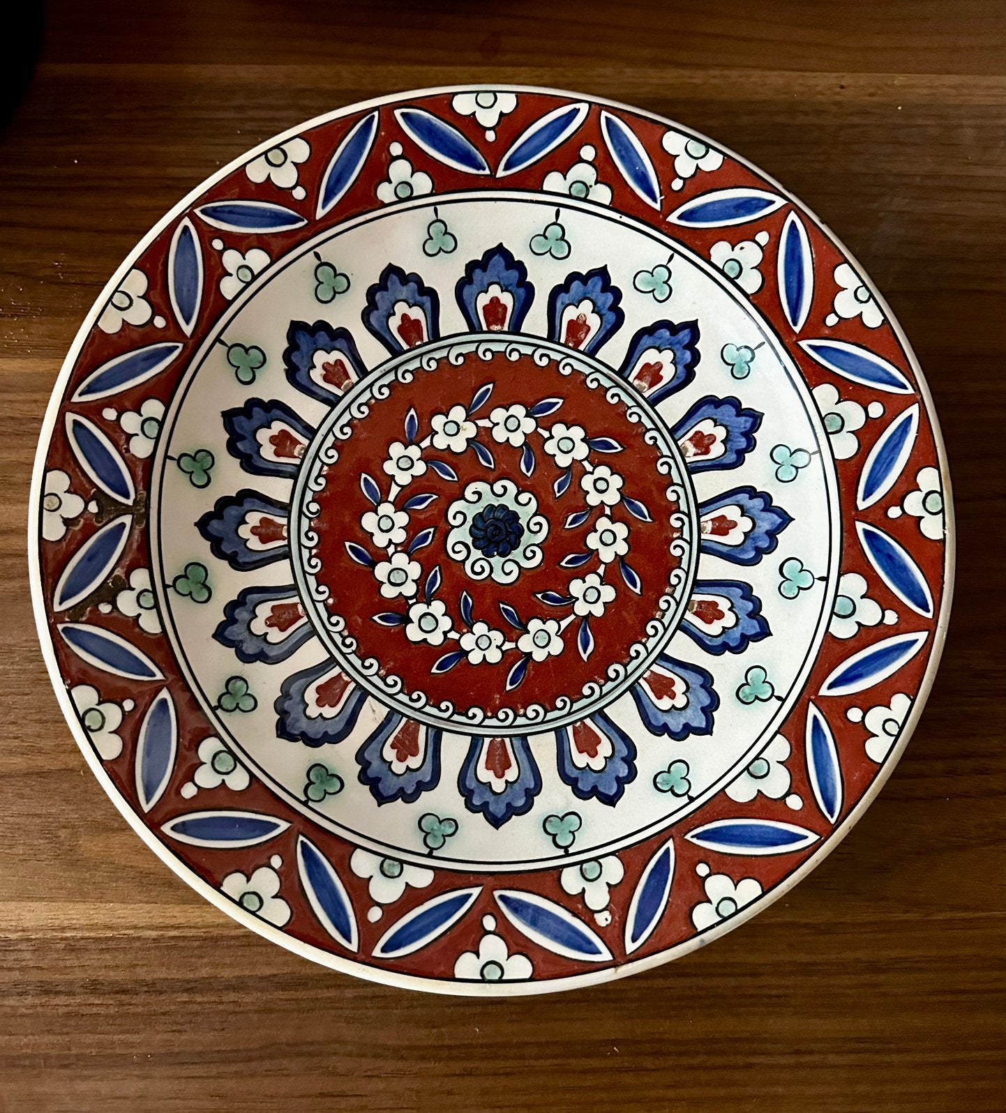 Assiette décor Iznik 26 cms, Enlèvement