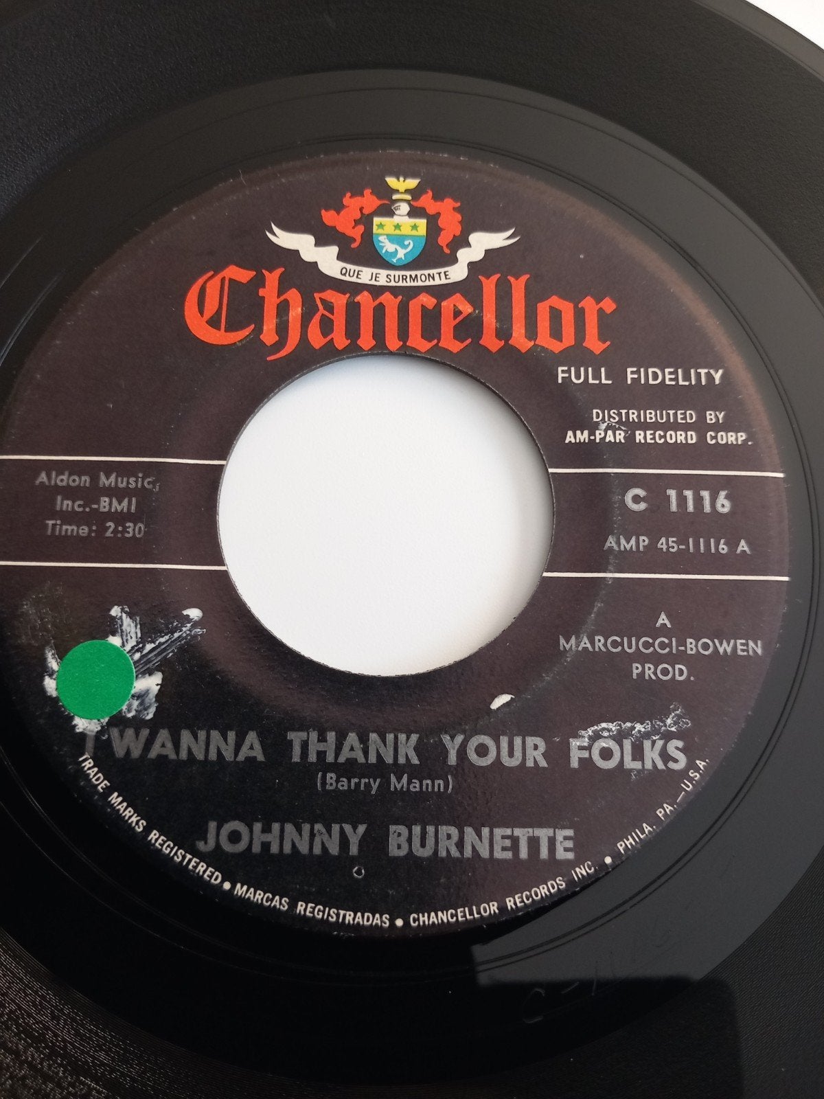 JOHNNY BURNETTE. WANNA THANK YOUR FOLKS. POP-CORN ROCK US 45, Enlèvement ou Envoi