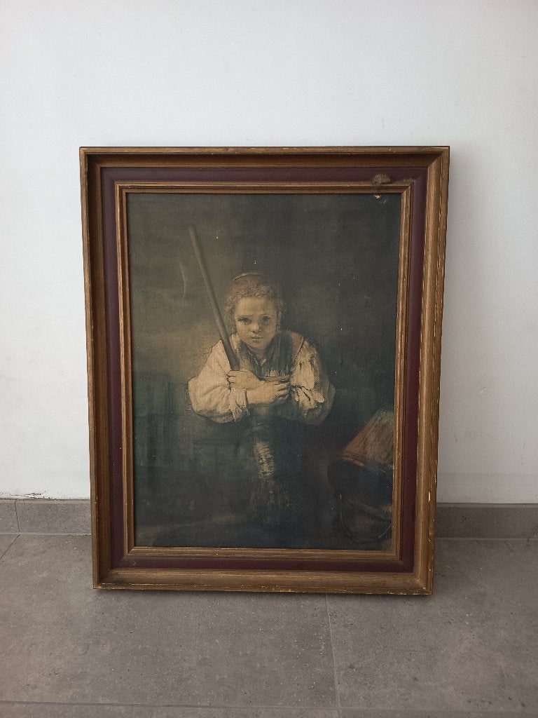 schilderij in Rembrandt-stijl, Antiquités & Art, Art | Peinture | Classique, Portrait ou Personnes, Enlèvement ou Envoi, Encadré