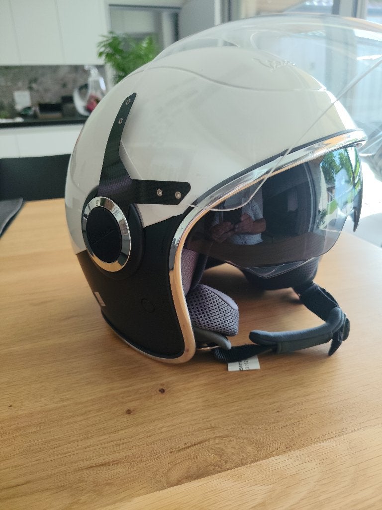Vespa helm XL 61 wit zwart, Ophalen, XL, Jethelm, Overige merken