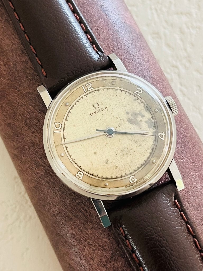 Vintage Omega 30T2 SC horloge, Bijoux, Sacs & Beauté, Montres | Hommes, Montre-bracelet, Enlèvement ou Envoi, Cuir, Acier