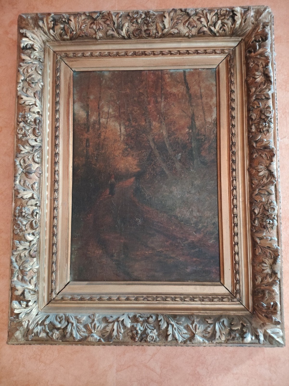 Oud olieverfschilderij op doek ,gesigneerd, Antiek en Kunst, Kunst | Schilderijen | Modern, Ophalen