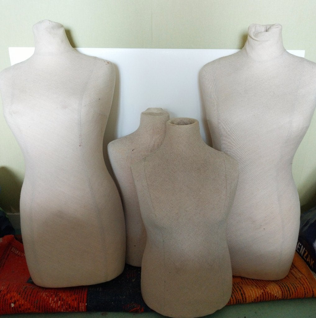 4 vintage paspoppen (torso's), Hobby en Vrije tijd, Naaien en Fournituren, Ophalen, Zo goed als nieuw, Paspop