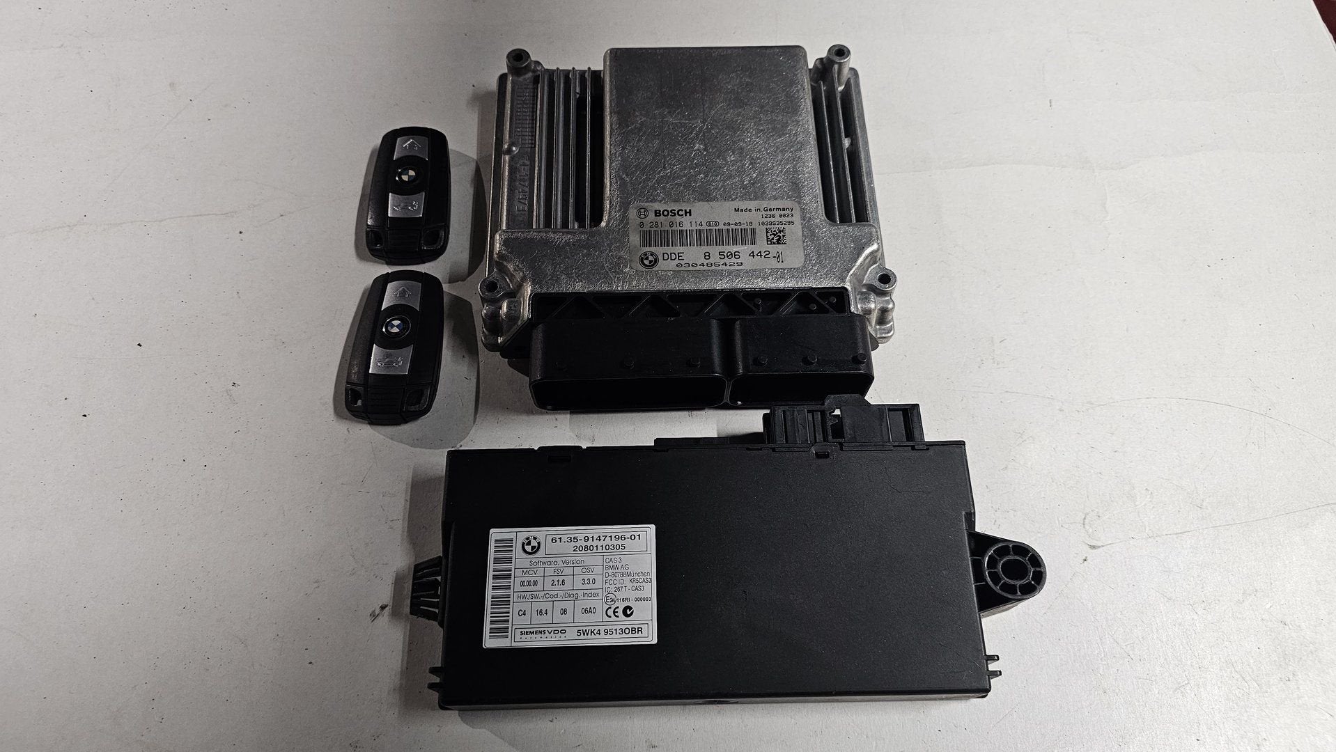 Startset Contactslot + ECU CAS3 N47 BMW 1 serie E81 E82 E87, Auto-onderdelen, Gebruikt, -, Ophalen of Verzenden, -