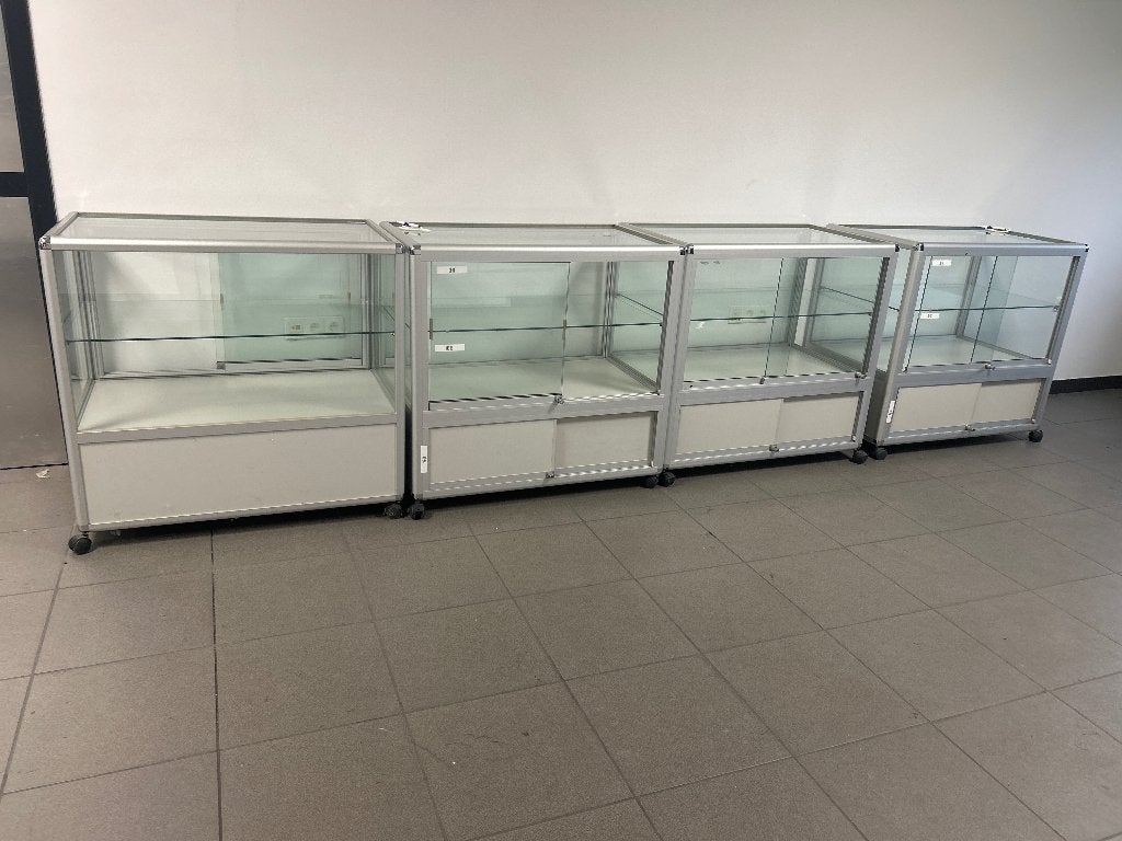 Glazen vitrinekast 4 stuks, Avec porte(s), Verre, Enlèvement, 50 à 100 cm