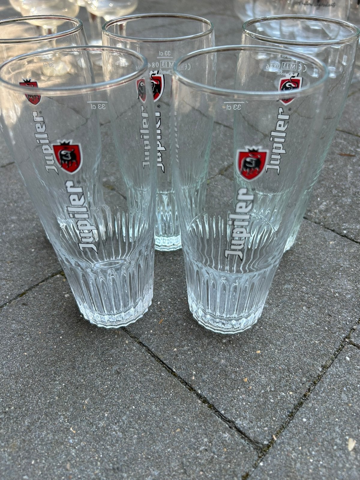 5 Jupiler 33 cl glazen, Verzamelen, Ophalen, Zo goed als nieuw