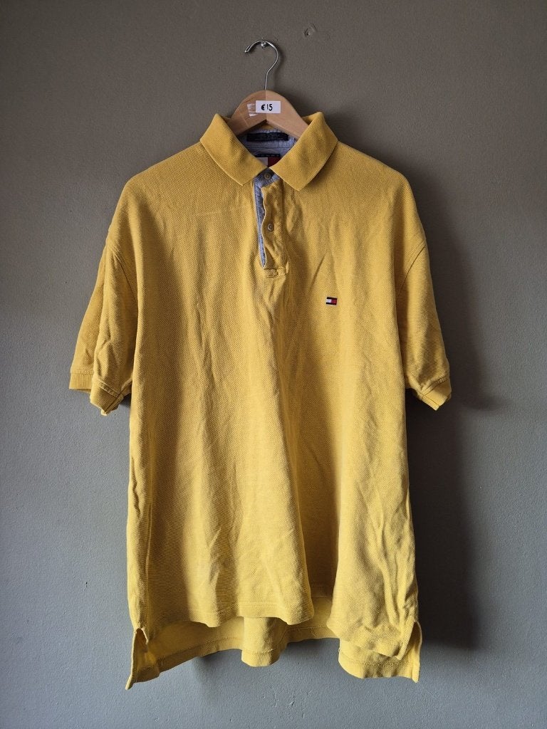 Tommy hilfiger | polo's met korte mouwen | geel  | XL | 90's, Taille 56/58 (XL), Comme neuf, Tommy hilfiger, Jaune