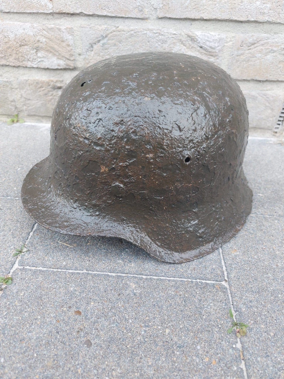 Duitse M42 Helm – Bodemvondst, Collections, Enlèvement ou Envoi, Armée de terre, Casque ou Béret