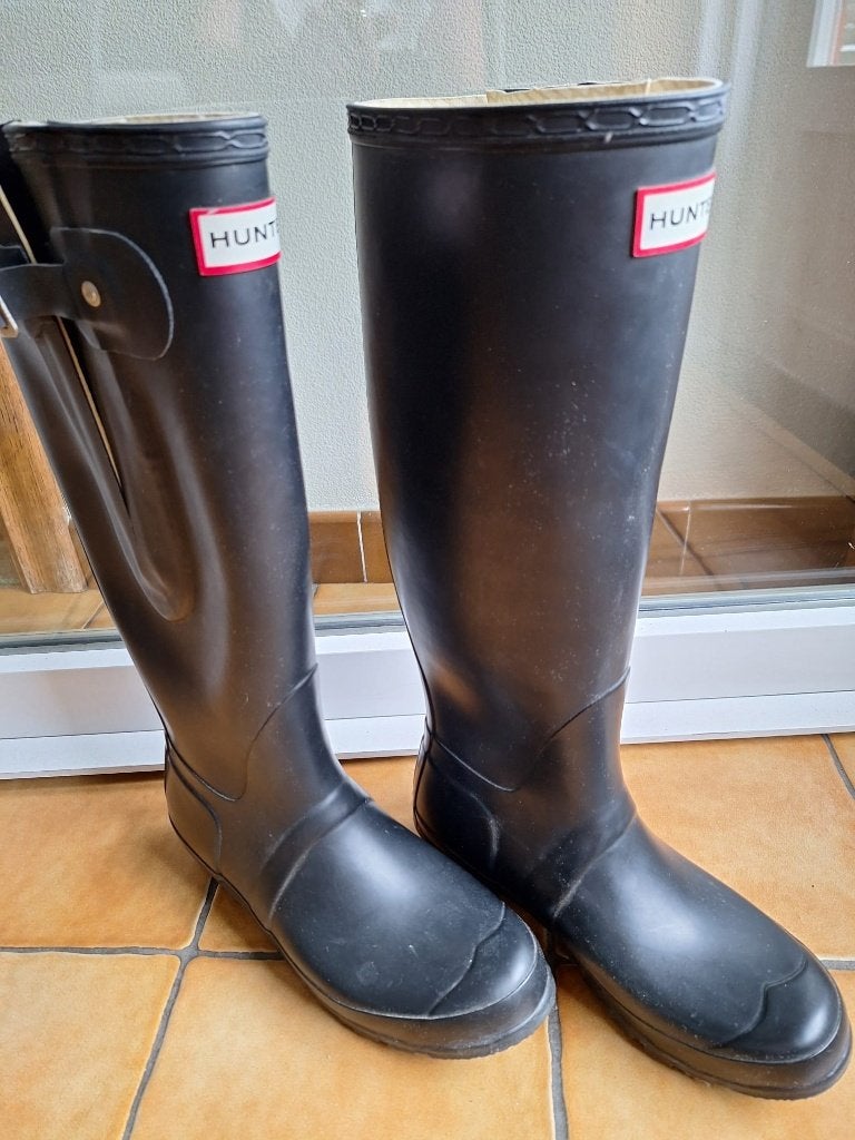 Hunter regenlaarzen rubber boots, Ophalen, Zwart, Regenlaarzen, Zo goed als nieuw