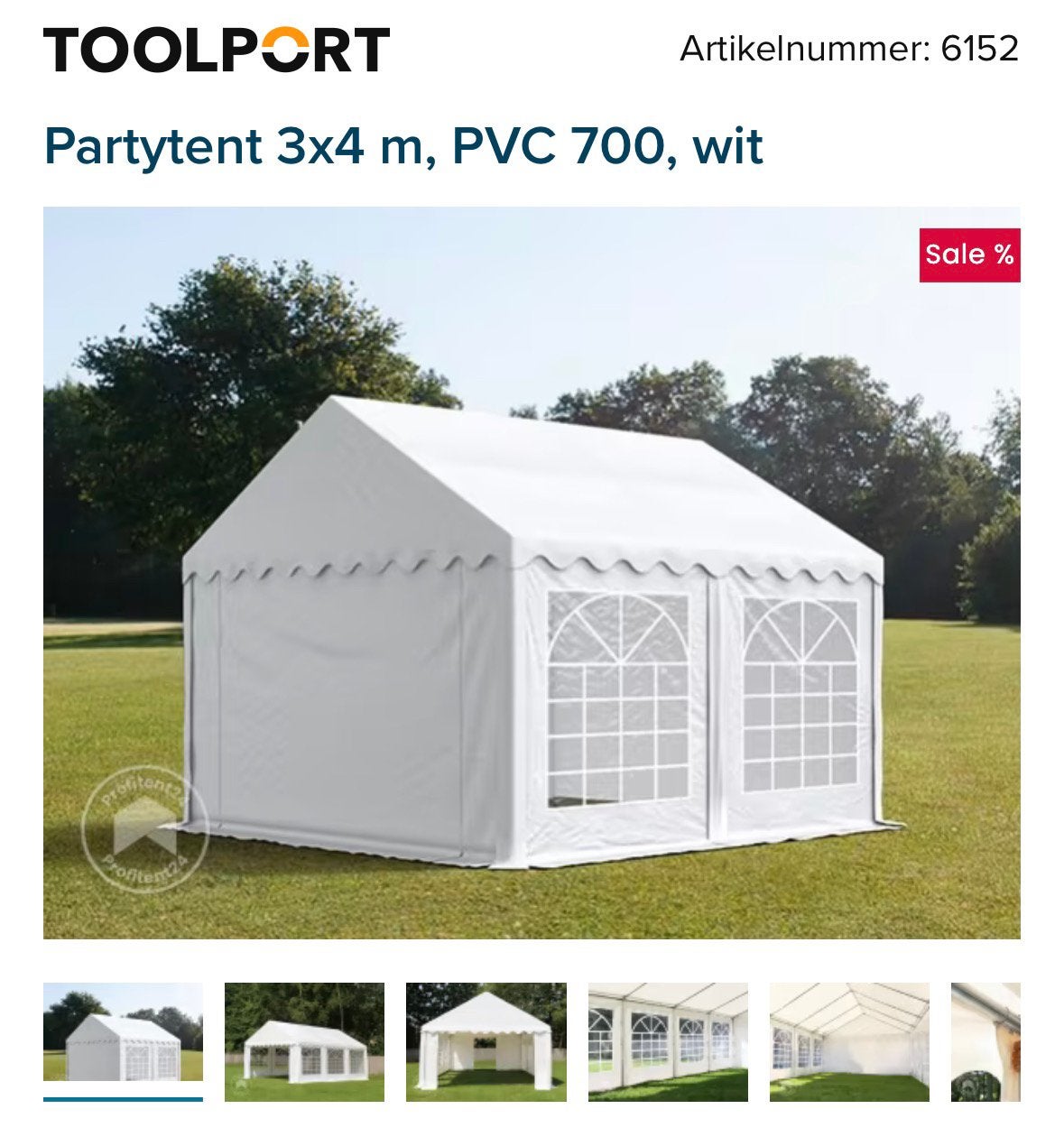 Partytent TOOLPORT 3x4 | ONGEBRUIKT, Tuin en Terras, Ophalen, Zo goed als nieuw, Partytent