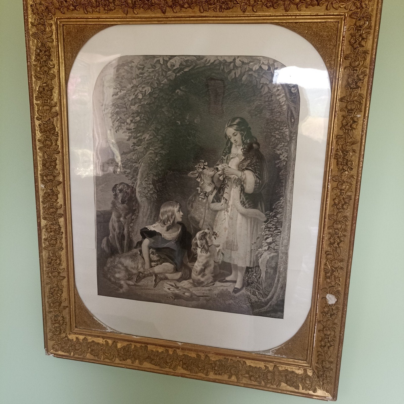 Authentieke 19e-eeuwse gravure "The Sutherland Children" – S, Antiek en Kunst, Kunst | Schilderijen | Klassiek, Ophalen, Vintage