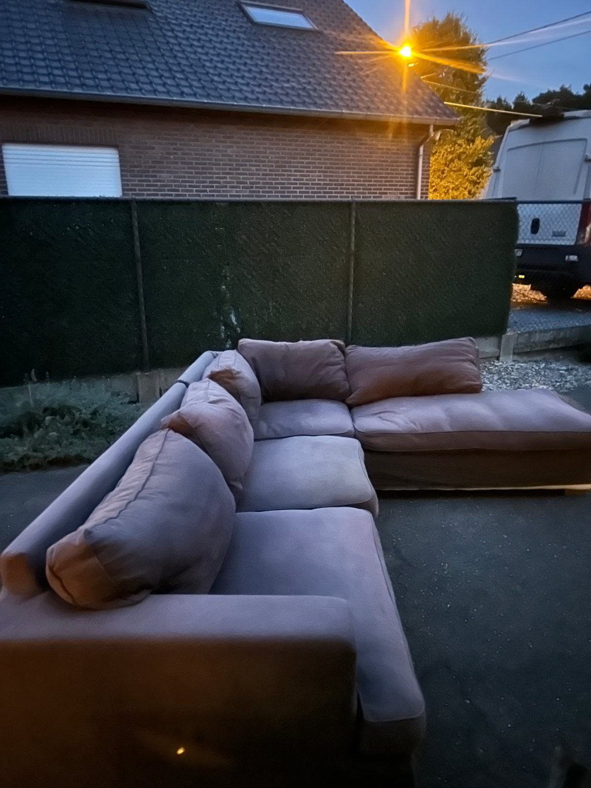 Dringend GRATIS gebruikte Sofa groot, Ophalen, Gebruikt, Stof