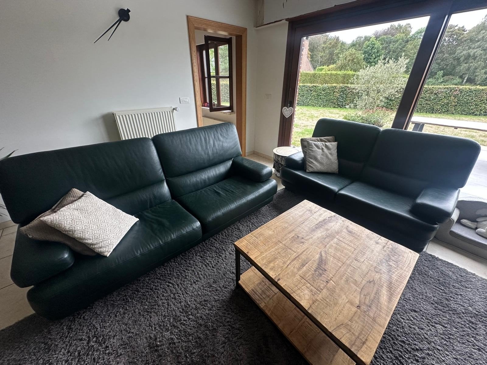 leren salon zetel + relax, Ophalen