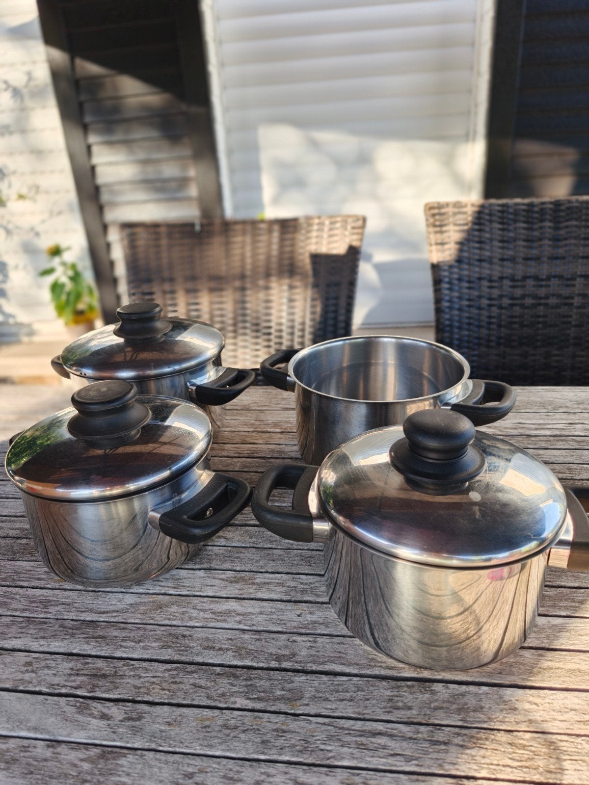 set potten, Huis en Inrichting, Ophalen, Inox