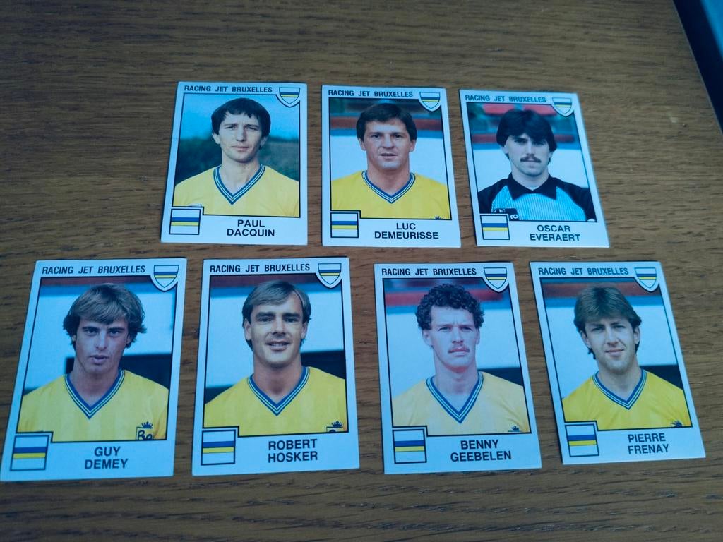 7 Panini stickers Football 85 Racing Jet Bruxelles, Enlèvement ou Envoi