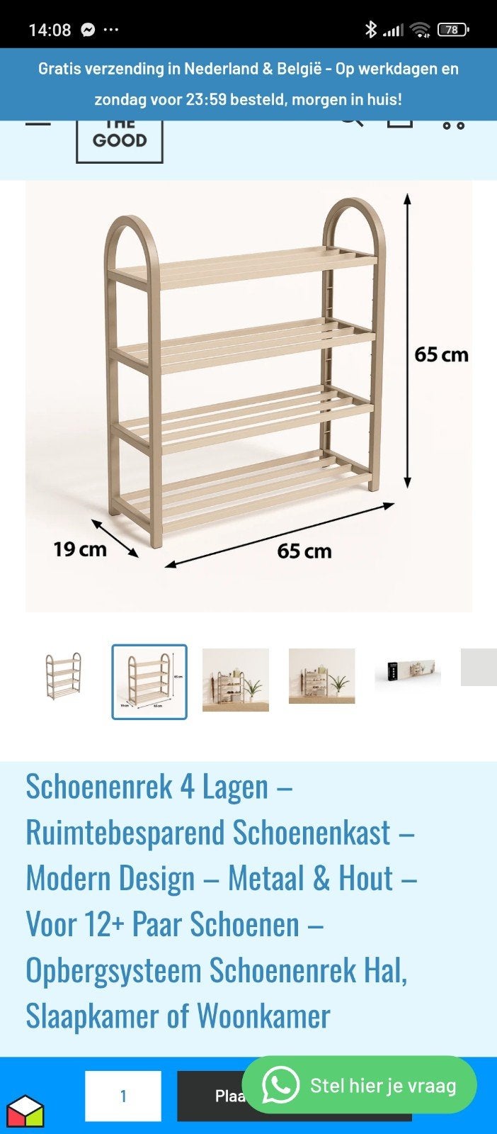 schoenen rek voor 8 paar schoenen, Huis en Inrichting, Kasten | Schoenenrekken, Ophalen