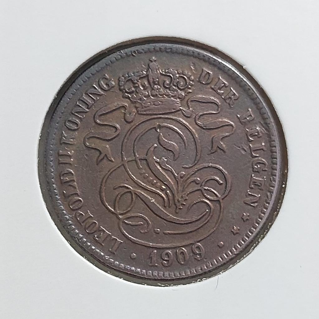 + RARE! Piece de monnaie / Belgique / 2 Centimes / 1909 VL, Enlèvement ou Envoi, Monnaie en vrac