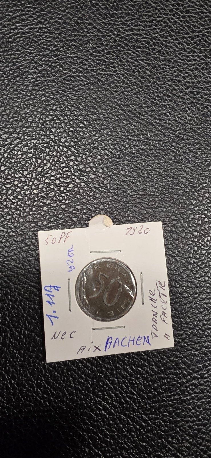 Duits notgeld 50 pfennig 1920 Aachen ijzer 1.11 A a, Ophalen of Verzenden