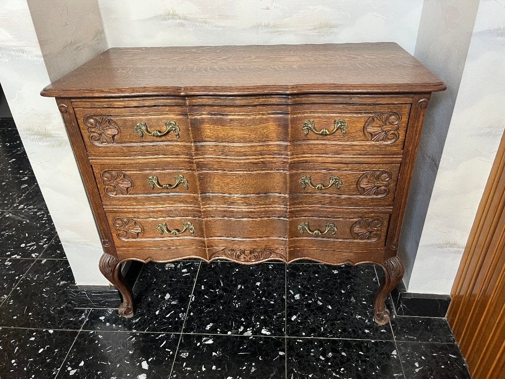 Petite commode 3 tiroirs en hêtre, Maison & Meubles, 3 ou 4 tiroirs, 25 à 50 cm, Enlèvement, Utilisé