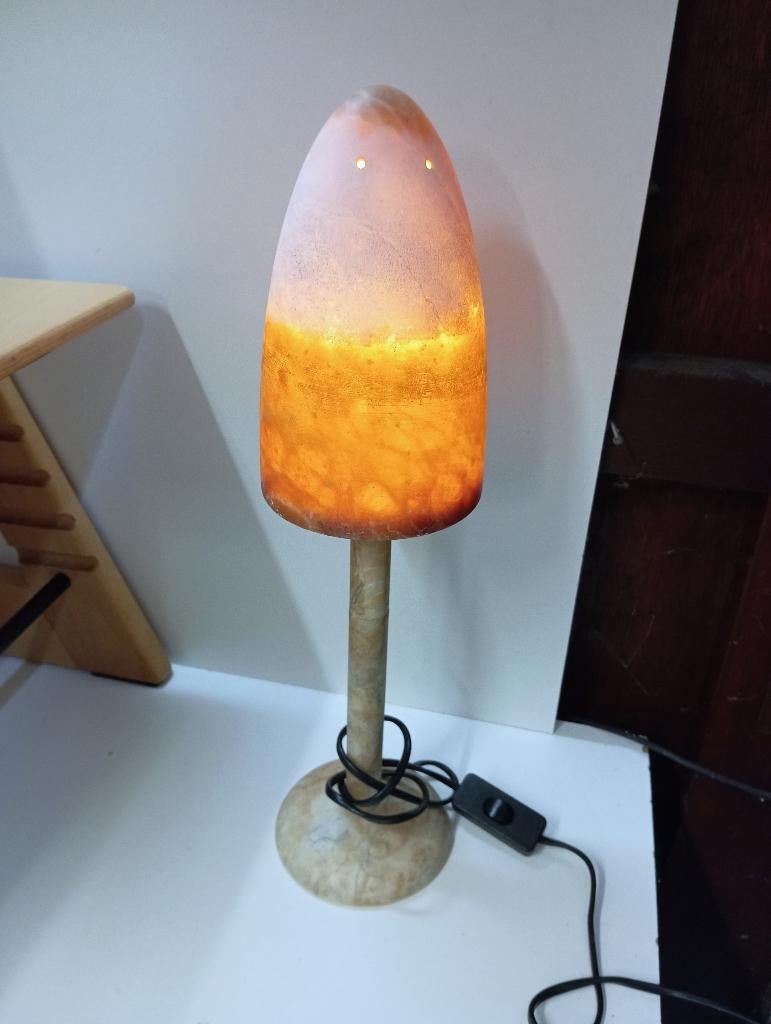 PADDESTOELLAMP ALBAST TAFELLAMP LAMP MUSHROOM, Ophalen of Verzenden, Zo goed als nieuw, Overige materialen, Minder dan 50 cm