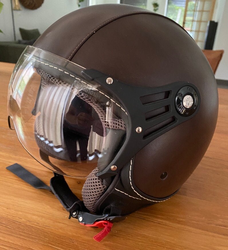 Scooterhelm Vinz leder, medium, Ophalen of Verzenden, Zo goed als nieuw, Medium