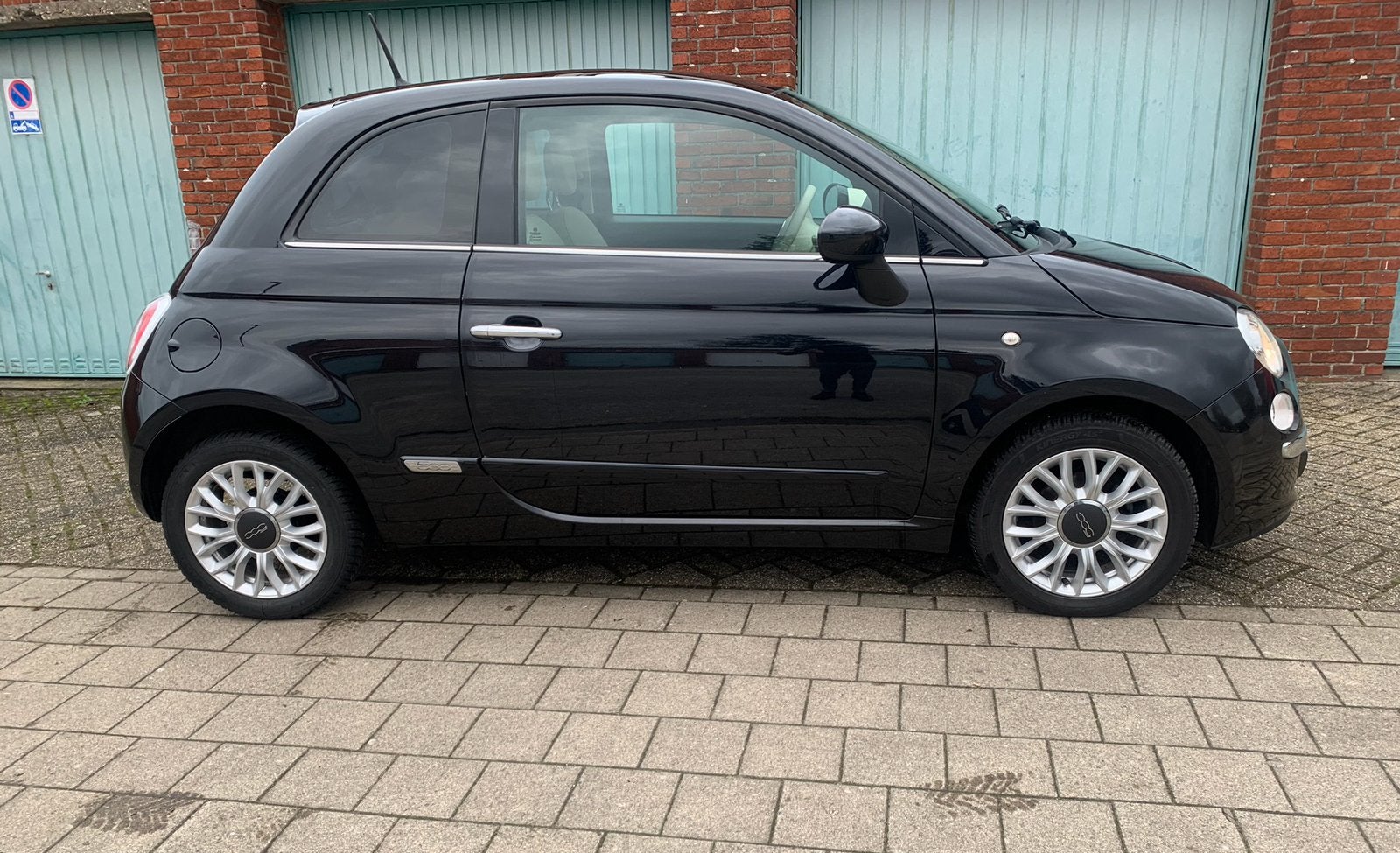 Spotprijs! Fiat 500 1.2 euro 6b Pano in zeer goede staat, Auto's, Fiat, 4 zetels, Leder en Stof, Zwart, Handgeschakeld