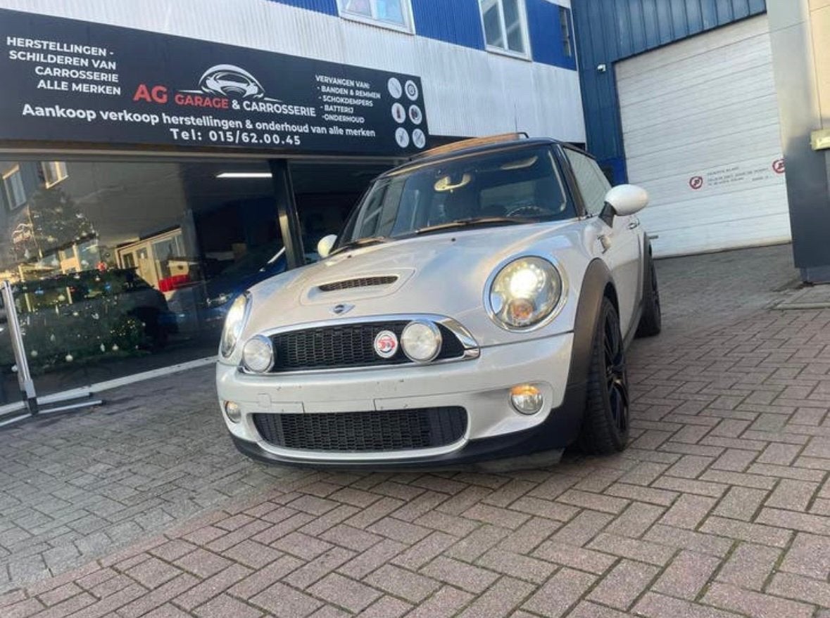 Mini Cooper S 1.6 - BENZINE - AIRCO - 106.000km - 2010, Zwart, 149 g/km, Leder en Stof, Wit