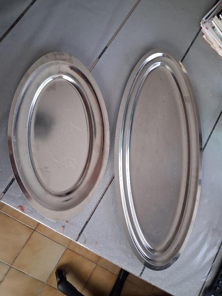 Inox schotels, Huis en Inrichting, Ophalen, Gebruikt, Overige materialen, Schaal of Schalen