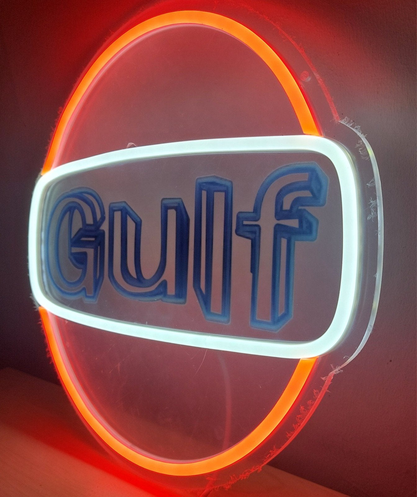 Enseigne lumineuse GULF néon Led, Collections, Marques & Objets publicitaires, Enlèvement ou Envoi
