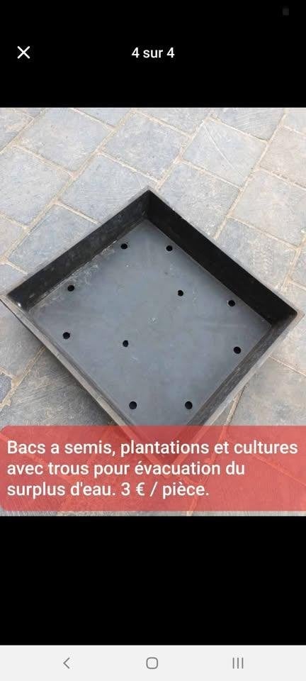 Pour la saison 2027 - Bacs perforés pour plantations, Moins de 30 cm, Enlèvement ou Envoi, Carré, Synthétique
