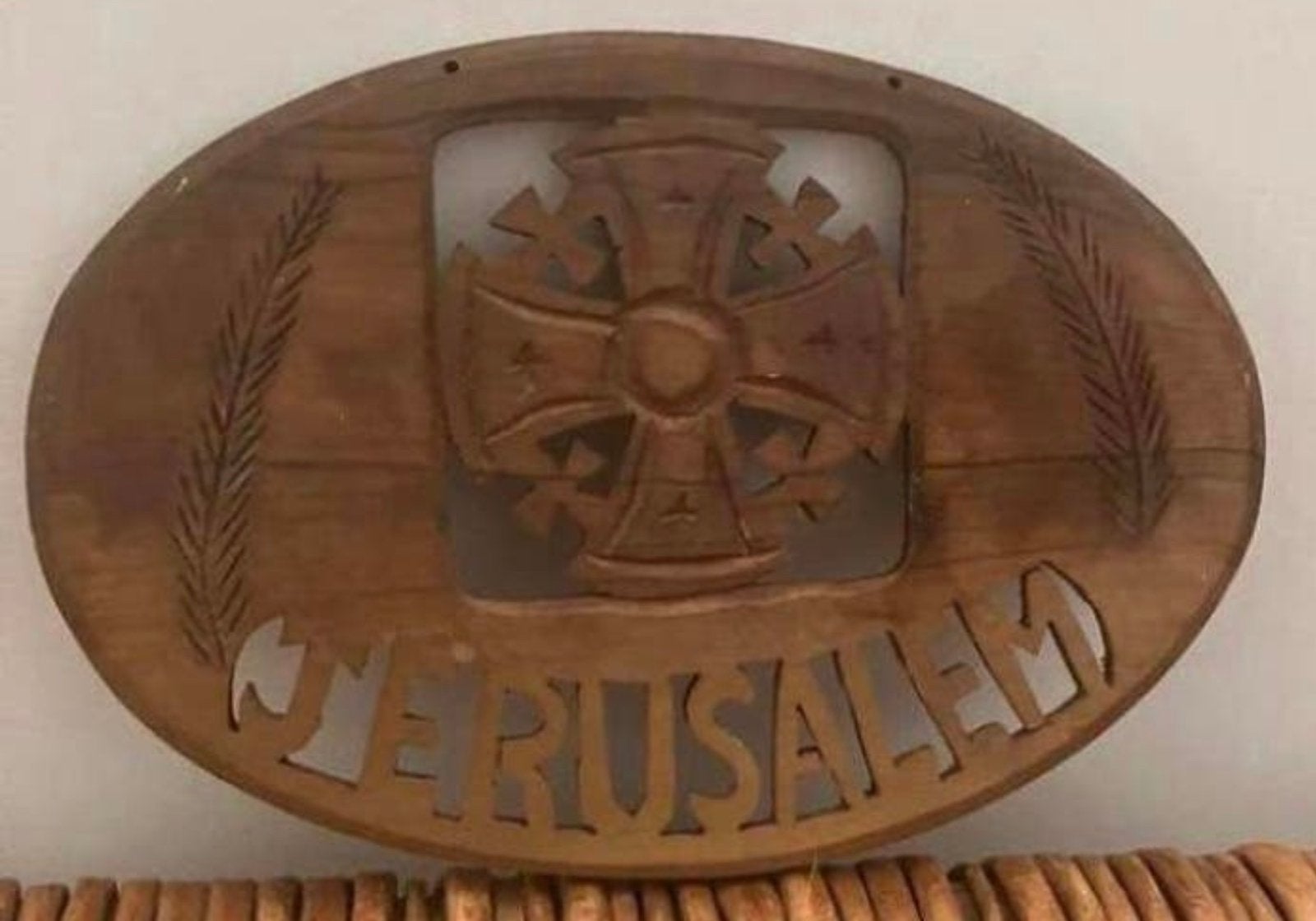 JERUSALEM, MOOIE ANTIEKE HOUTEN WANDHANGER!!!, Antiek en Kunst, Ophalen of Verzenden