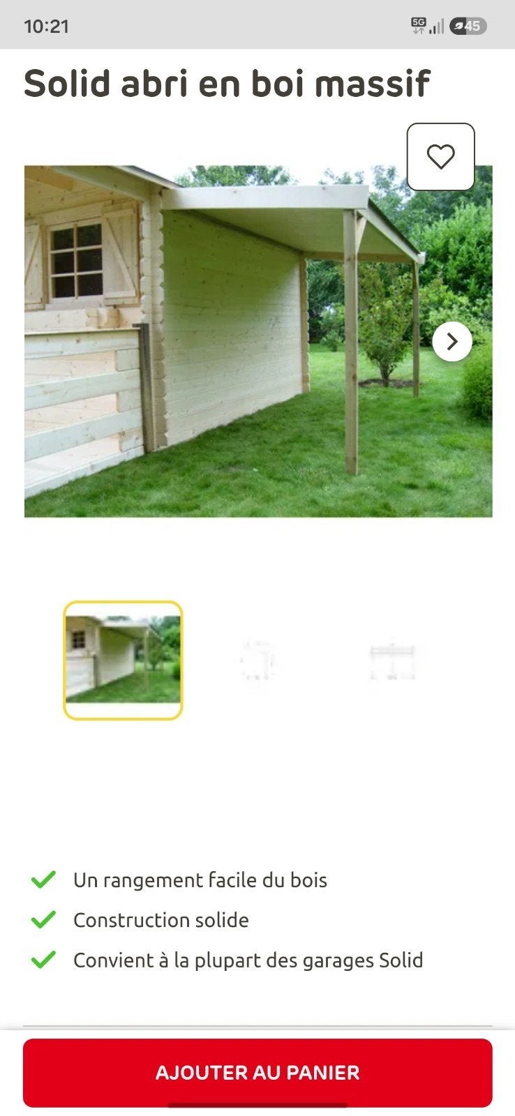 Abri en bois, Enlèvement, Neuf, Imprégné