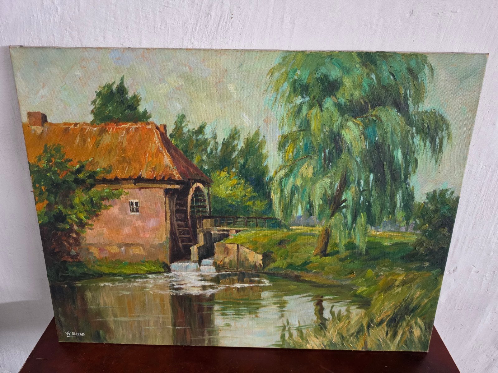 Peinture de W. Sioen, Enlèvement ou Envoi, Impressionniste, Signé