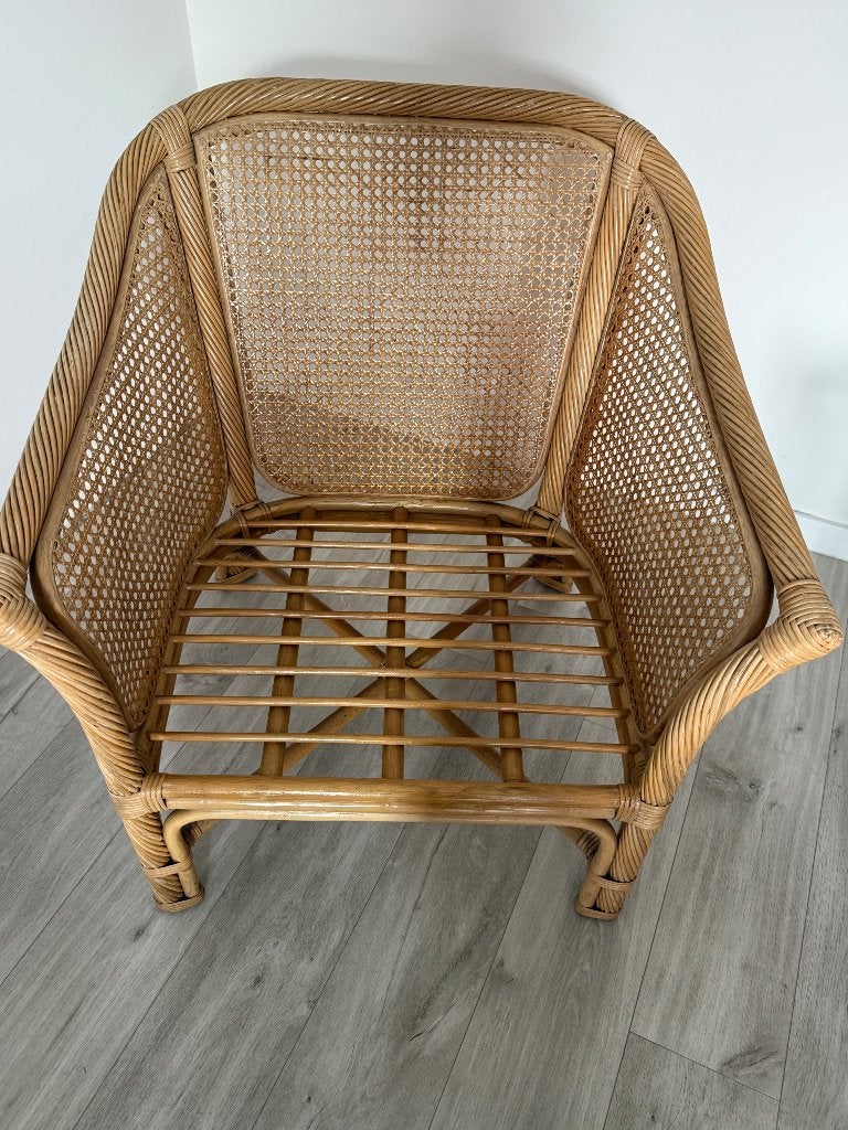 Rotan stoel/ eenzit/ zetel / bank, Ophalen, Gebruikt, 75 tot 100 cm, 75 tot 100 cm