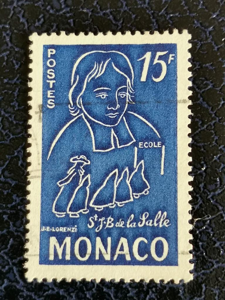 Monaco 1954 - Jean Baptiste de la Salle, Ophalen of Verzenden, Monaco, Gestempeld
